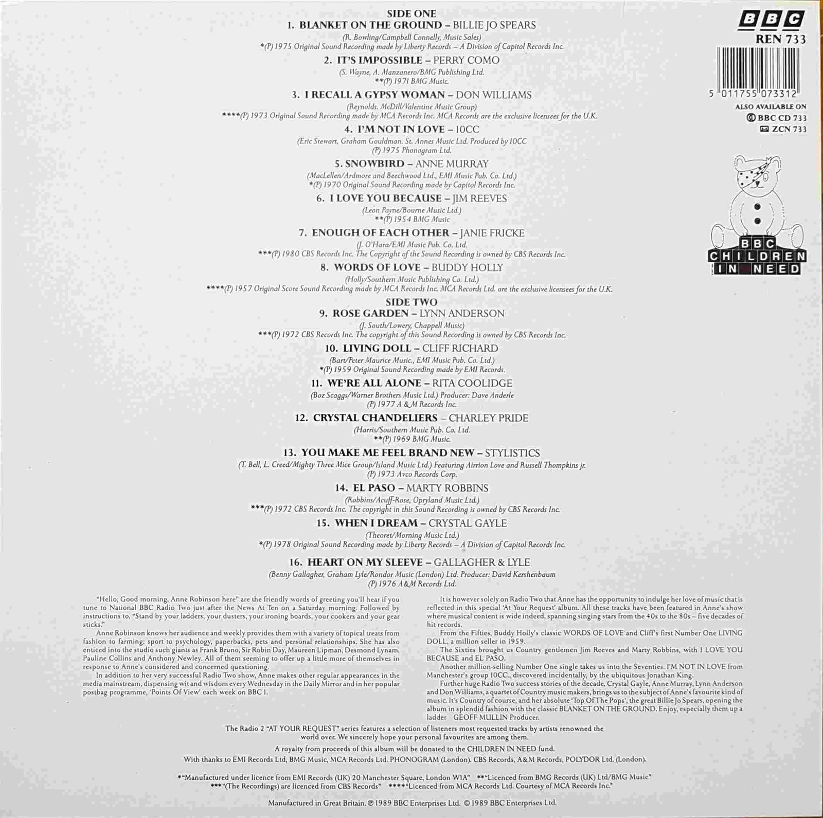 Back cover of REN 733